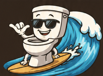 PottySurfing toilet surfer mascot